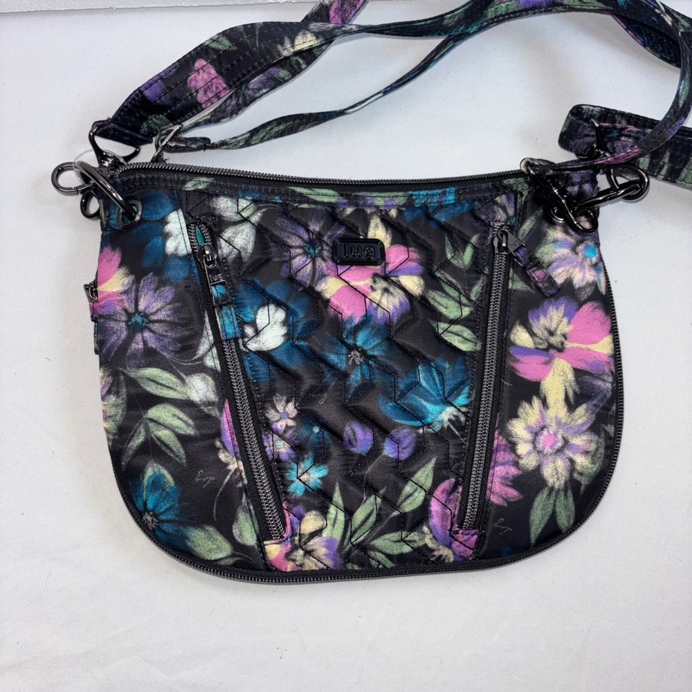 Lug Swivel | Convertible Quilted | Floral Bloom Crossbody Bag Adjustable Strap - Picture 3 of 15
